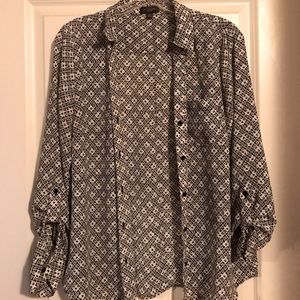 The Limited gray/white dress button down